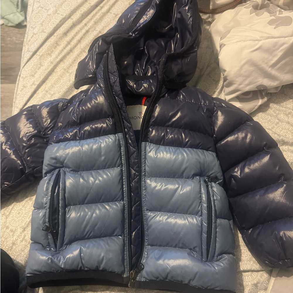 Moncler Kids Jacket - Navy and Light Blue